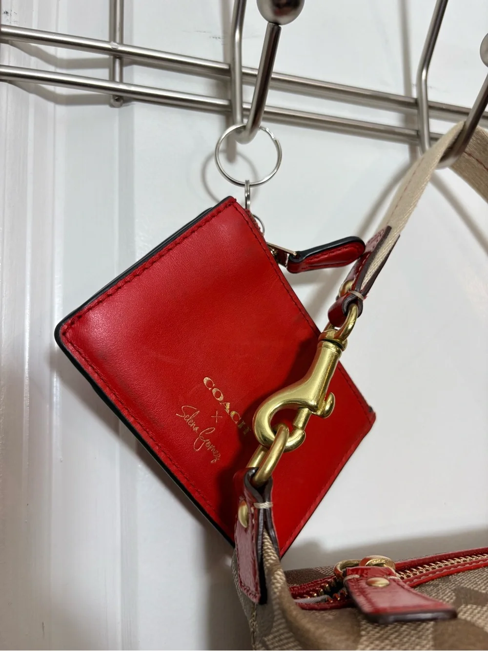 Coach Heritage Stripe Shoulder Bag 41115 + Selena Gomez Card Case
